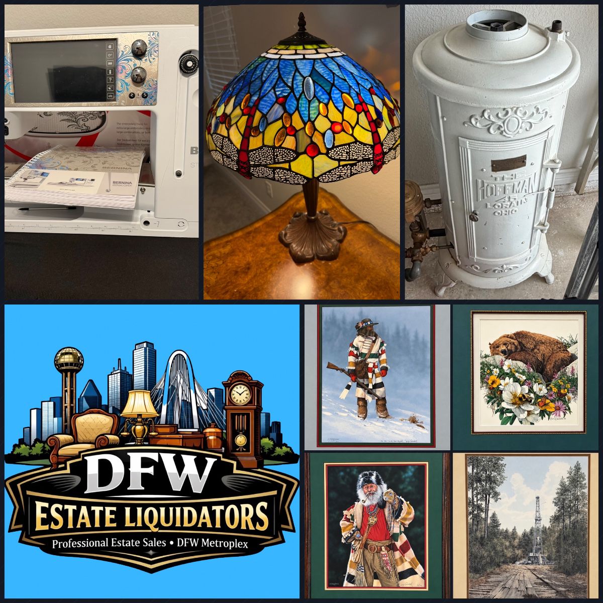 ~Incredible Weatherford Estate Sale! Bernina Sewing, Cargo Trailer, Tiffany Style Lamps & More!!