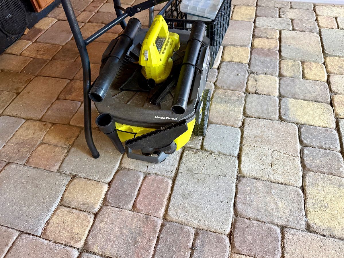 Ryobi Cordless Leaf Blower & Hose Dock Utility Cart Grouping