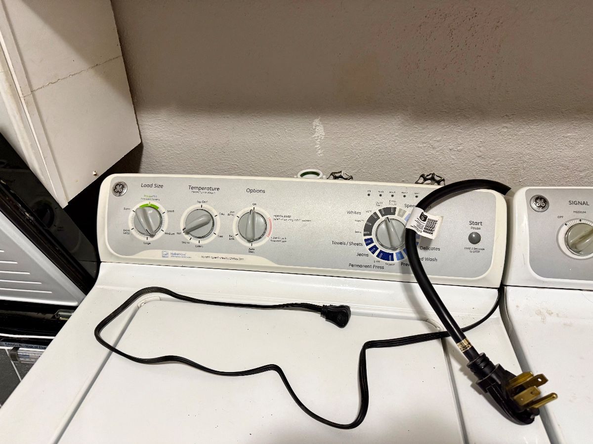 GE Top-Load Washer and Dryer Control Panels