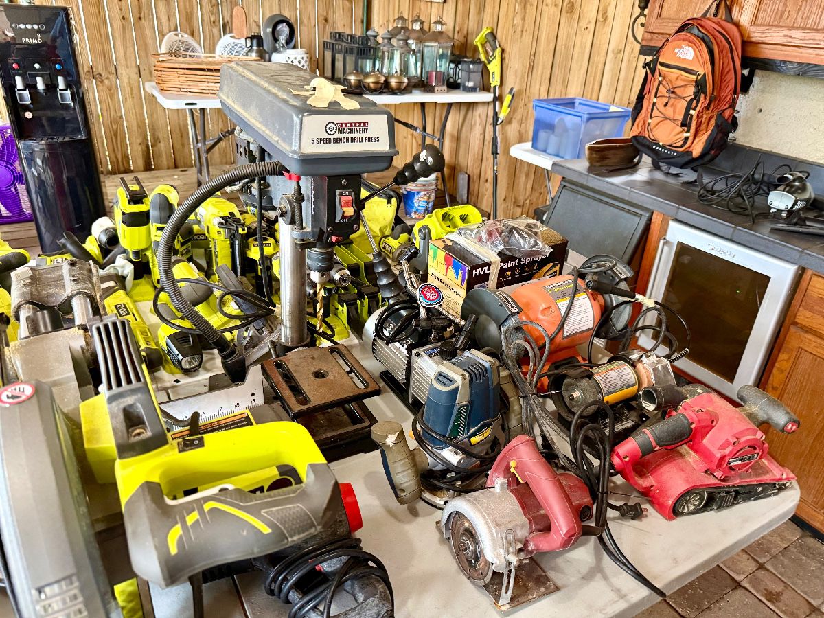 Power Tool Assortment: Ryobi, Central Machinery, Black & Decker, Skil