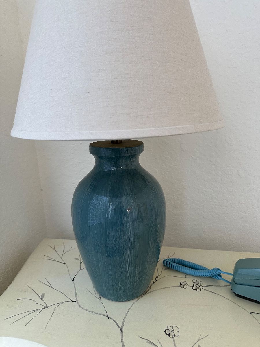 Teal Glazed Ceramic Table Lamp