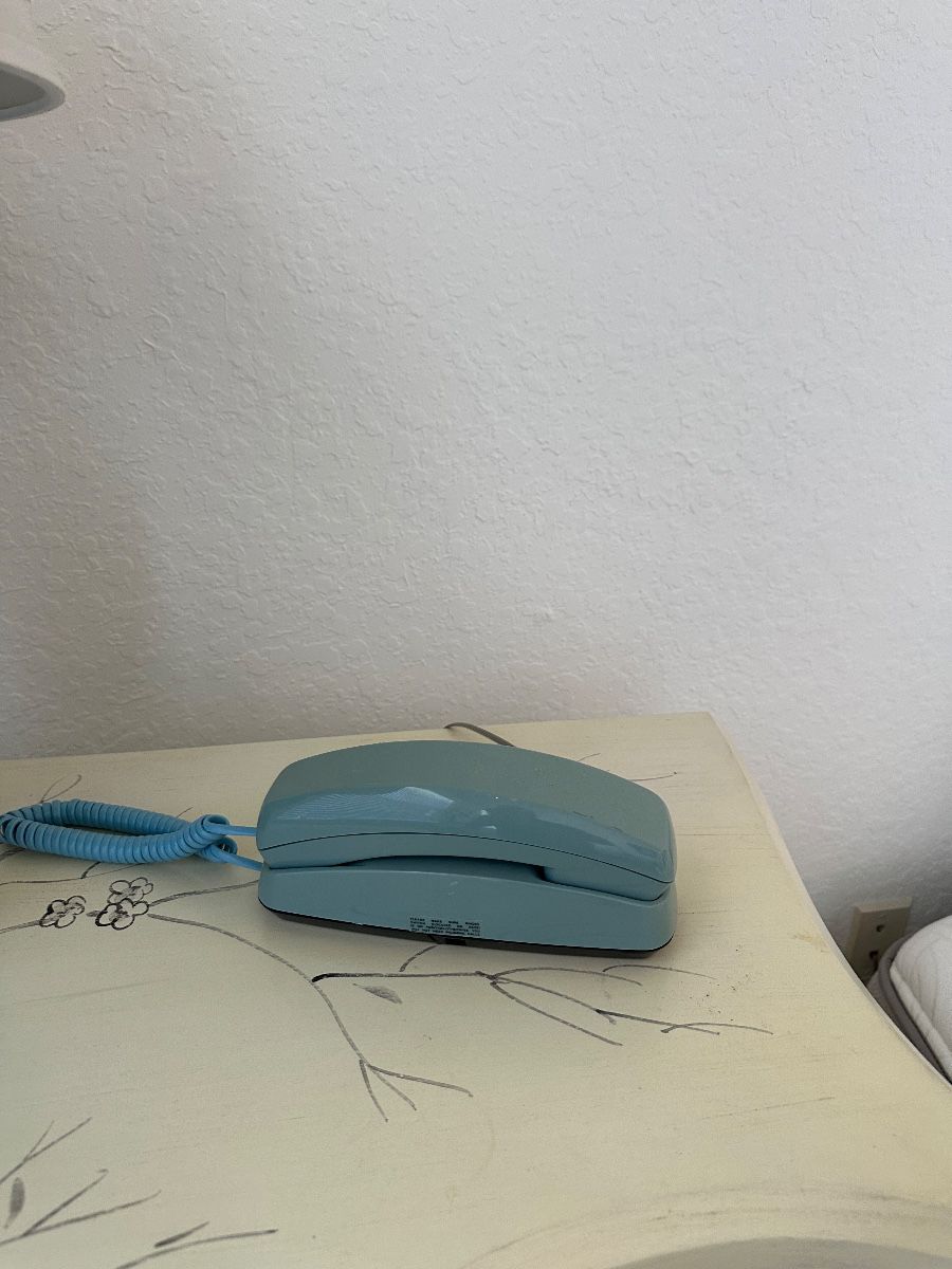 Vintage Blue Corded Desk Telephone Set