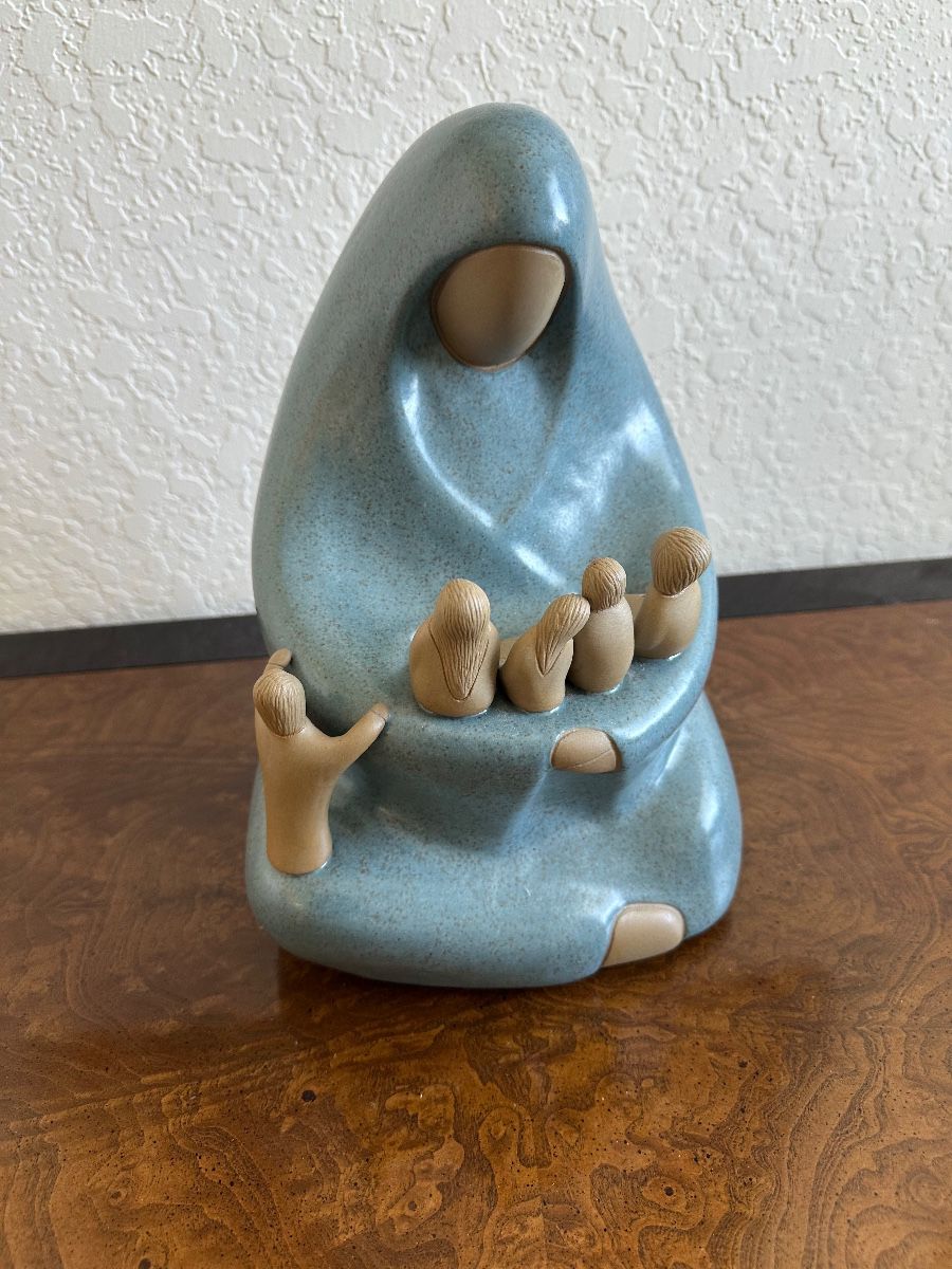 Southwestern Ceramic Sculpture of Mother and Children