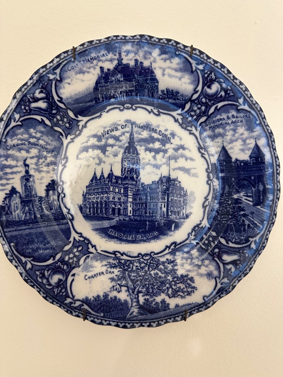 Commemorative Views of Hartford, CT Transferware Plate