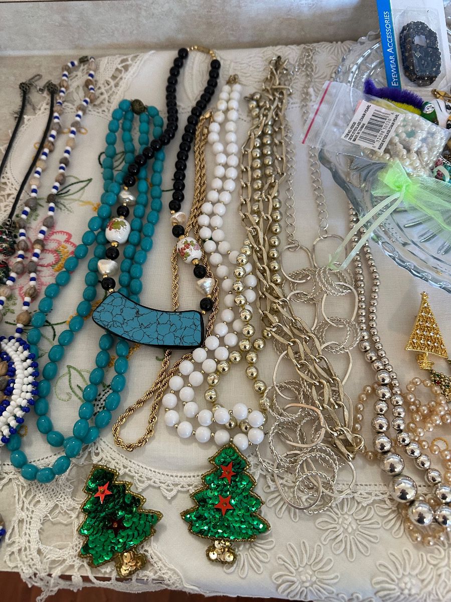 Jewelry Assortment with Necklaces and Earrings