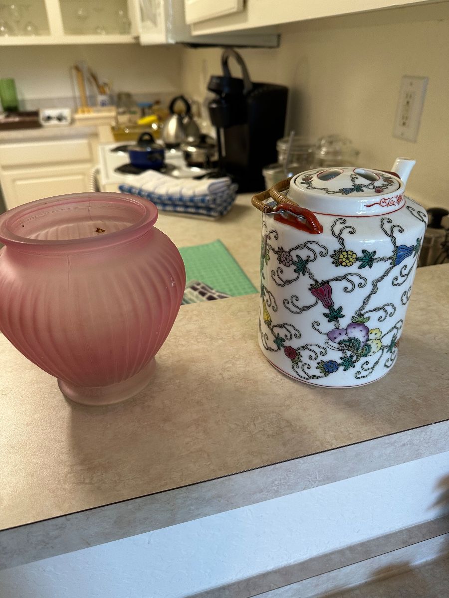 Pink Frosted Glass Pedestal Vase