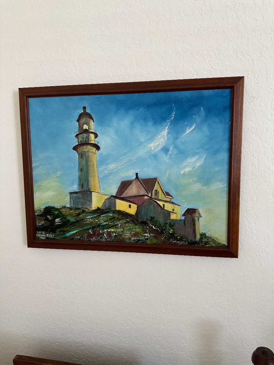 Larry/Ephraim Kent Lighthouse Oil Painting 1987
