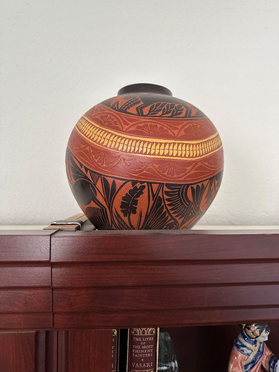 Southwestern Etched Gourd/Vessel
