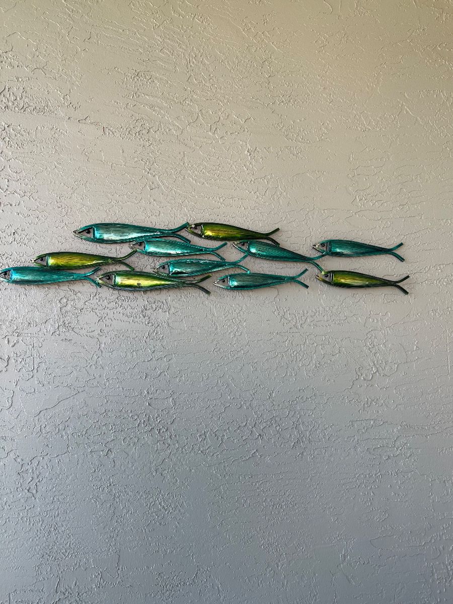 Metal School of Fish Migration Wall Art