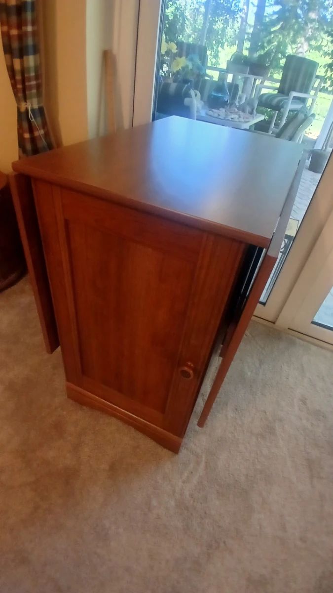 Solid Wood Drop Leaf Cabinet Table