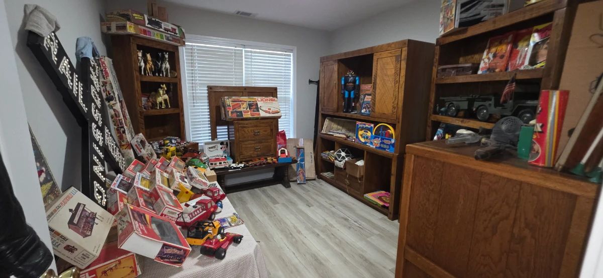 Beautiful Beginnings Estate Sales is in Sugar Hill!  Old Toys, Wurlitzer, House is PACKED!
