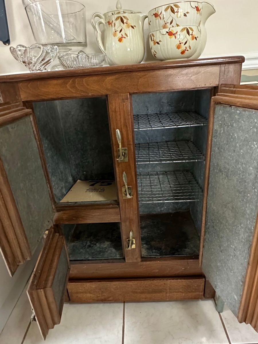 Antique Wooden Ice Box Cabinet