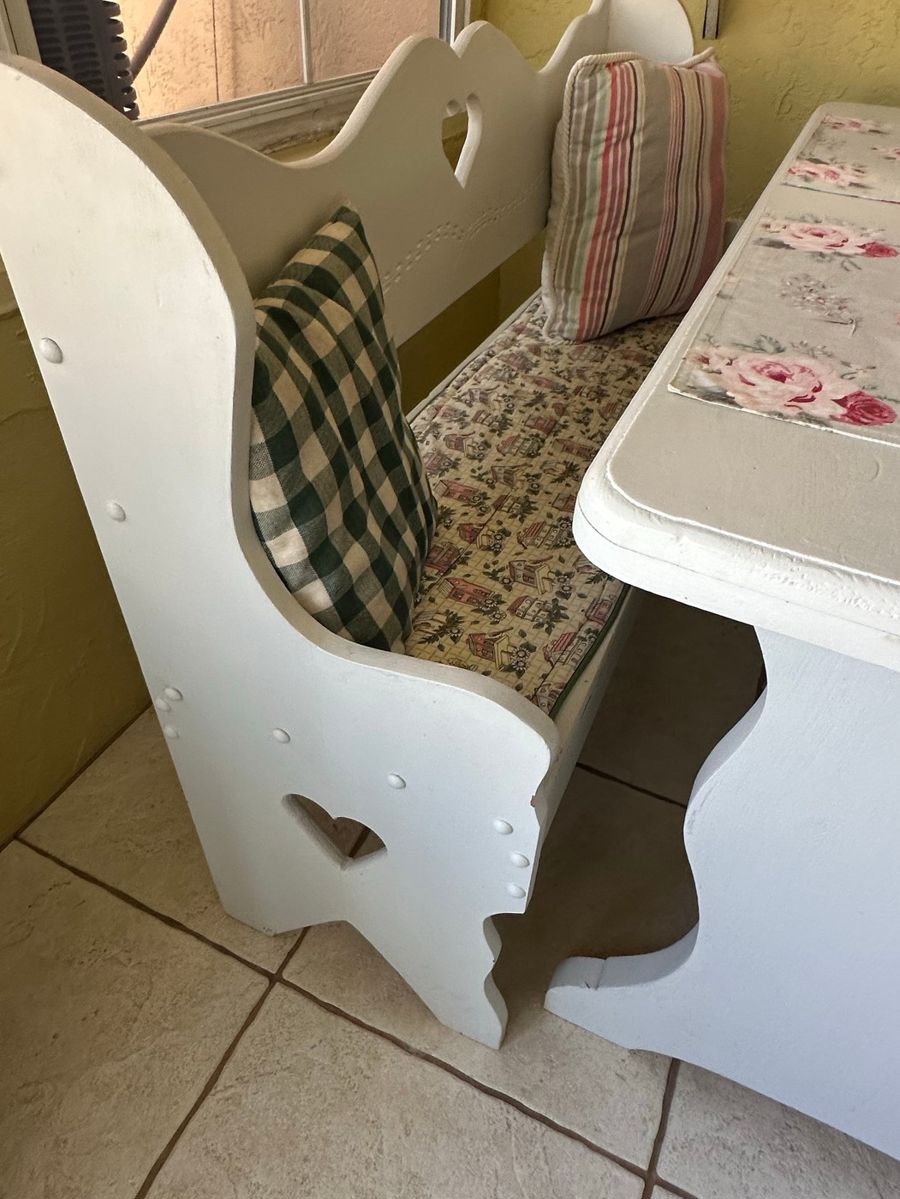 Vintage Bunk Bed Dining Nook Set Bench and Table