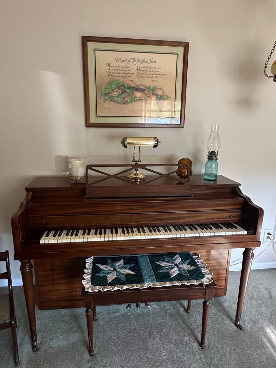 Kimball Upright Piano with Bench & Accessories