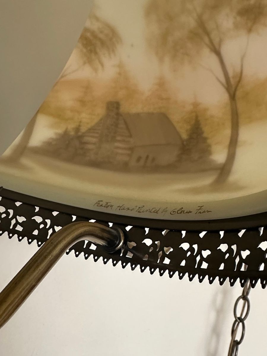 Fenton Hand-Painted Scenic Lamp Shade