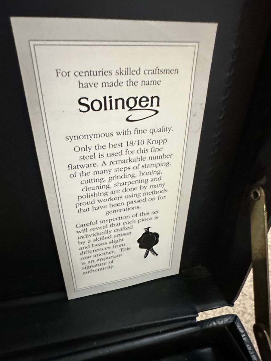 Solingen 18/10 Krupp Steel Flatware Service for 8