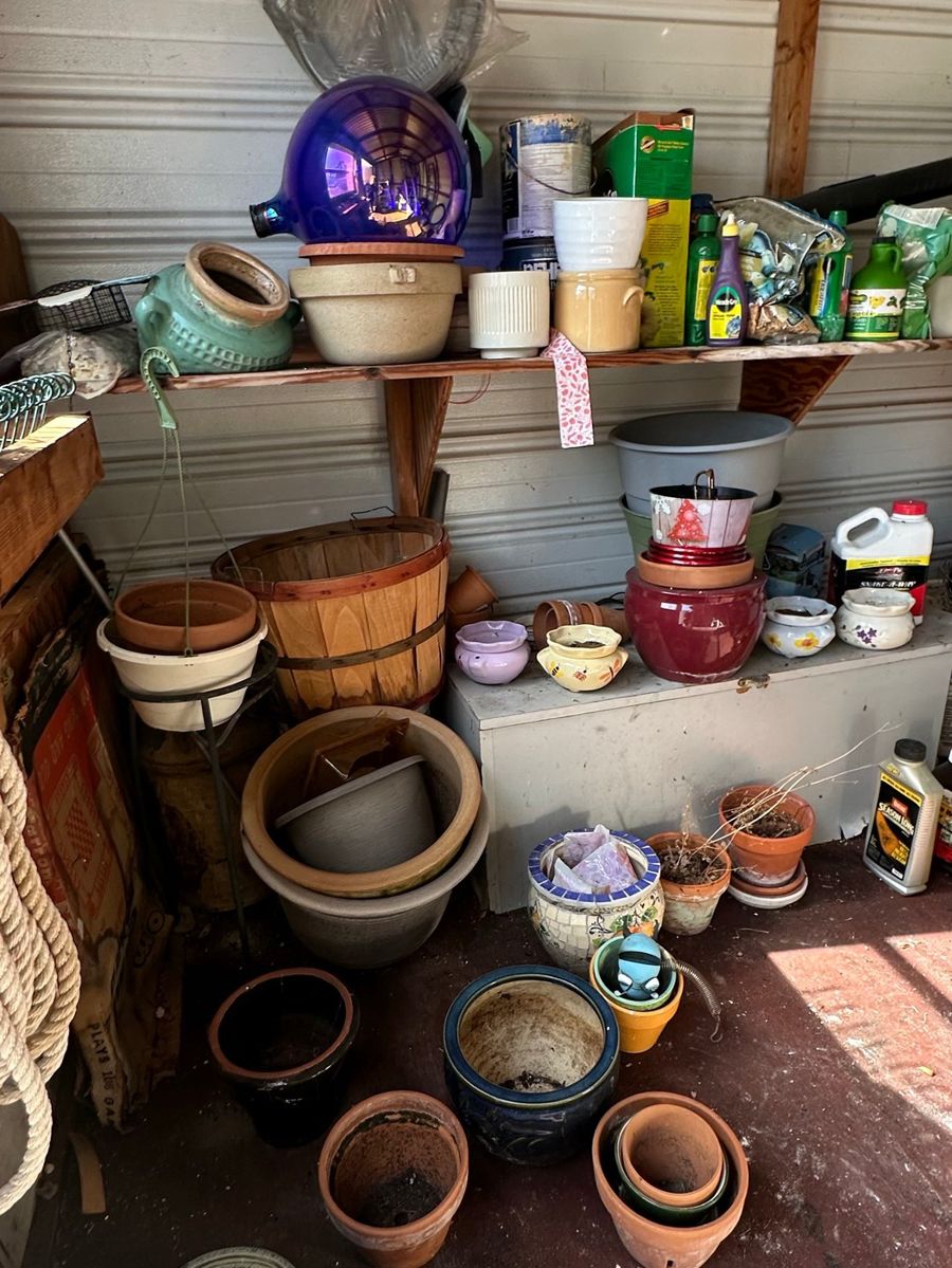 Assortment of Garden Planters and Decor