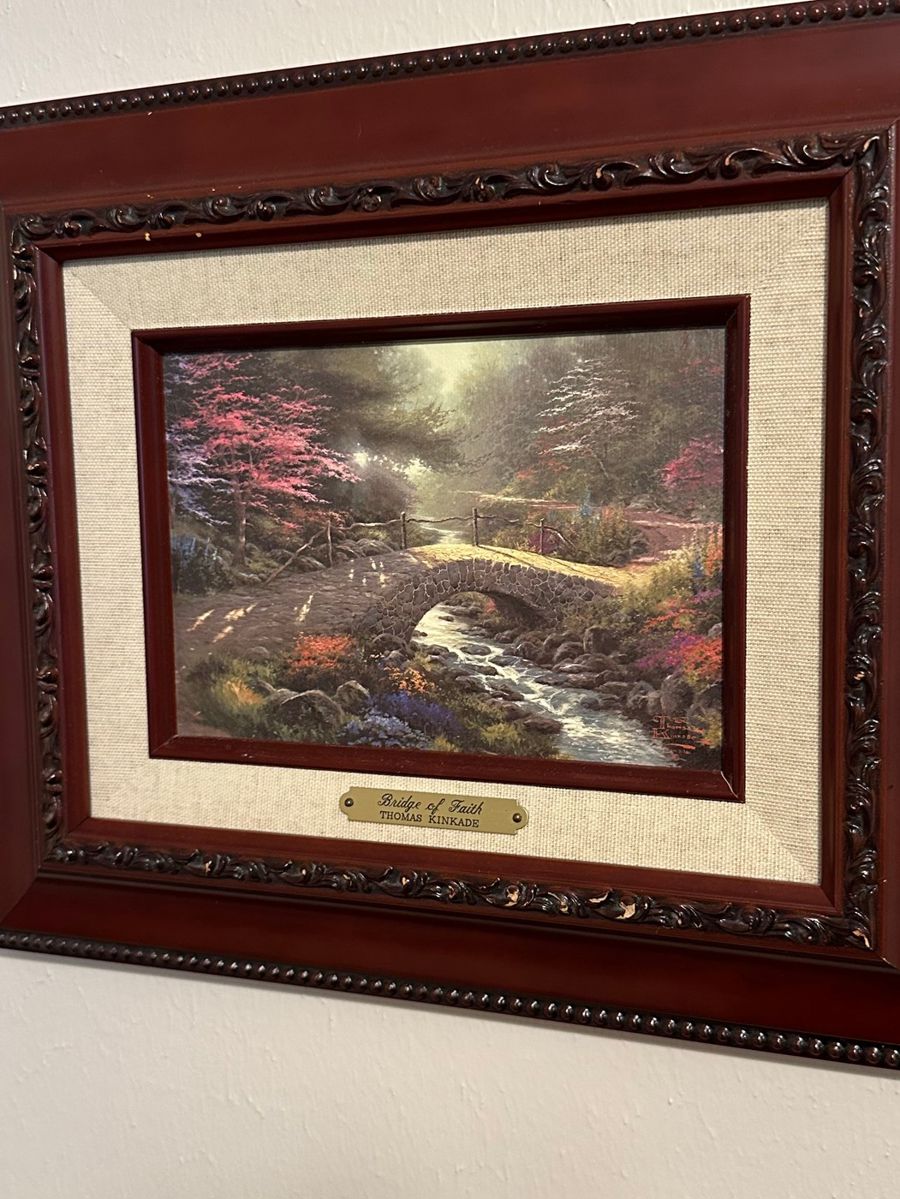 Thomas Kinkade "Bridge of Faith" Framed Art Print
