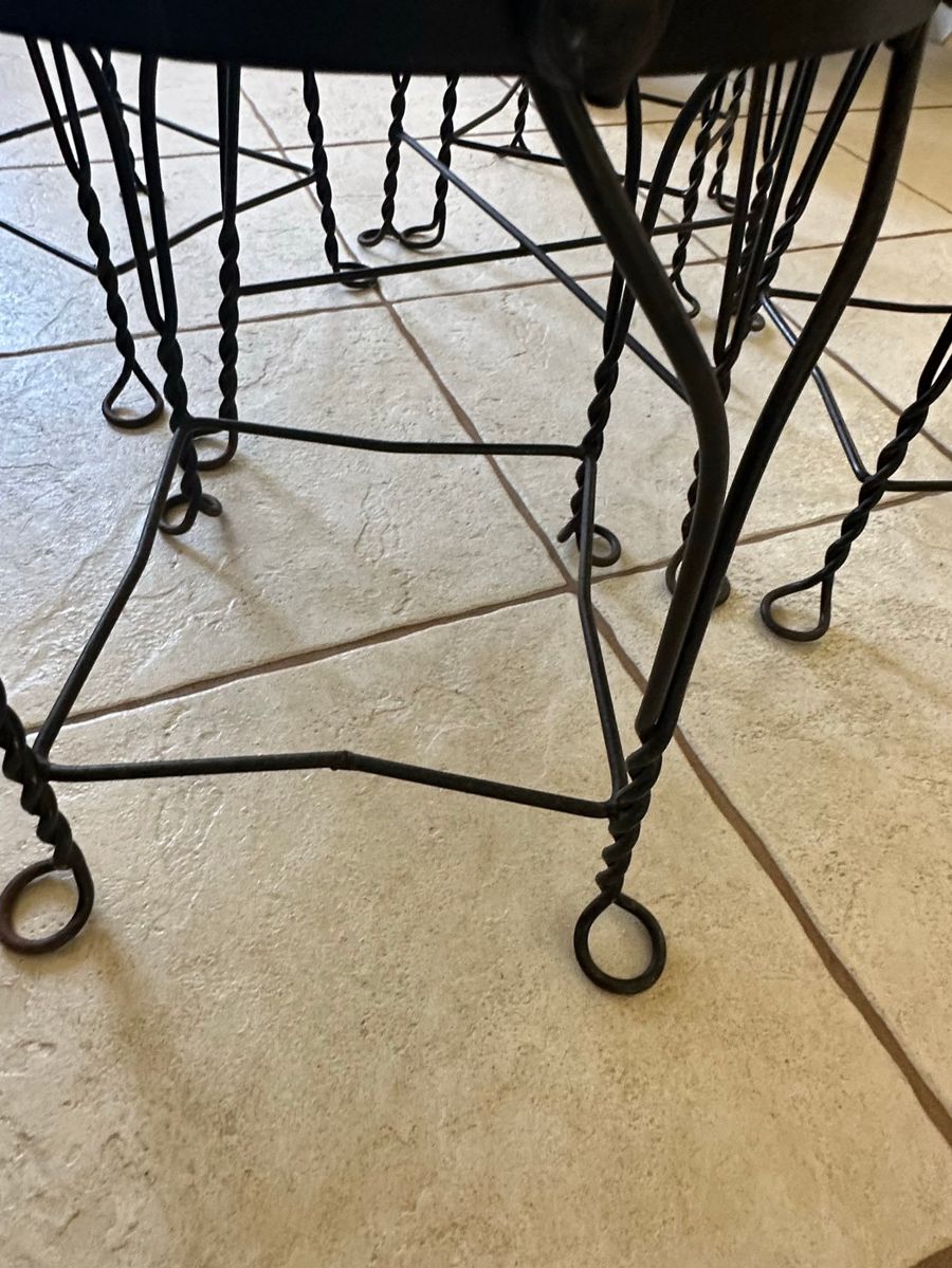 Vintage Twisted Wrought Iron Stool Base