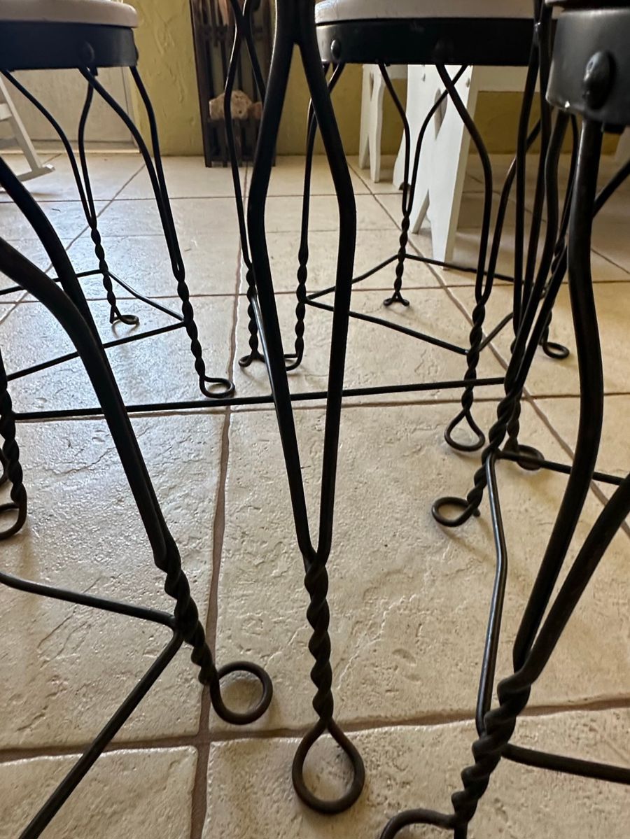Wrought Iron Bar Stool Set