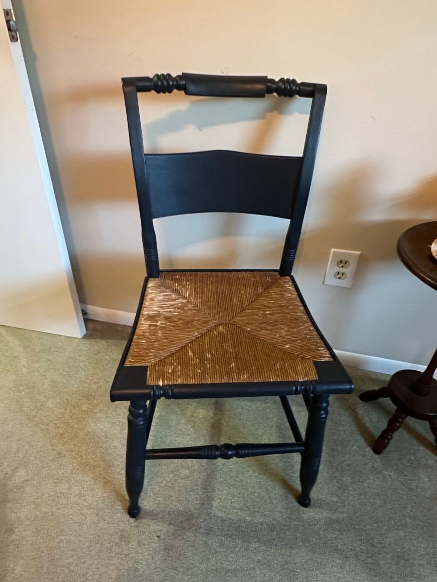 Antique Windsor Style Rush Seat Side Chair