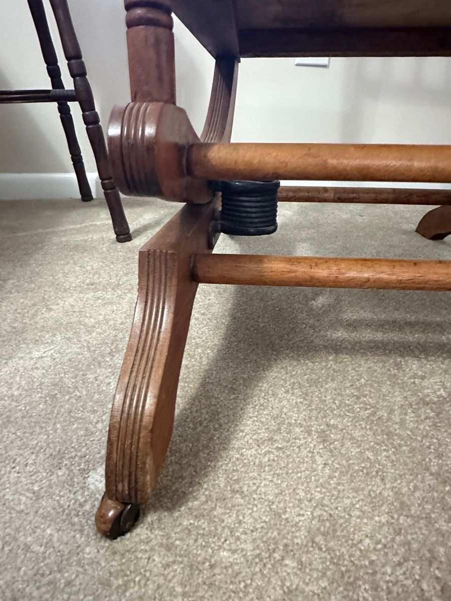 Victorian Carved Wooden Rocking Armchair Set