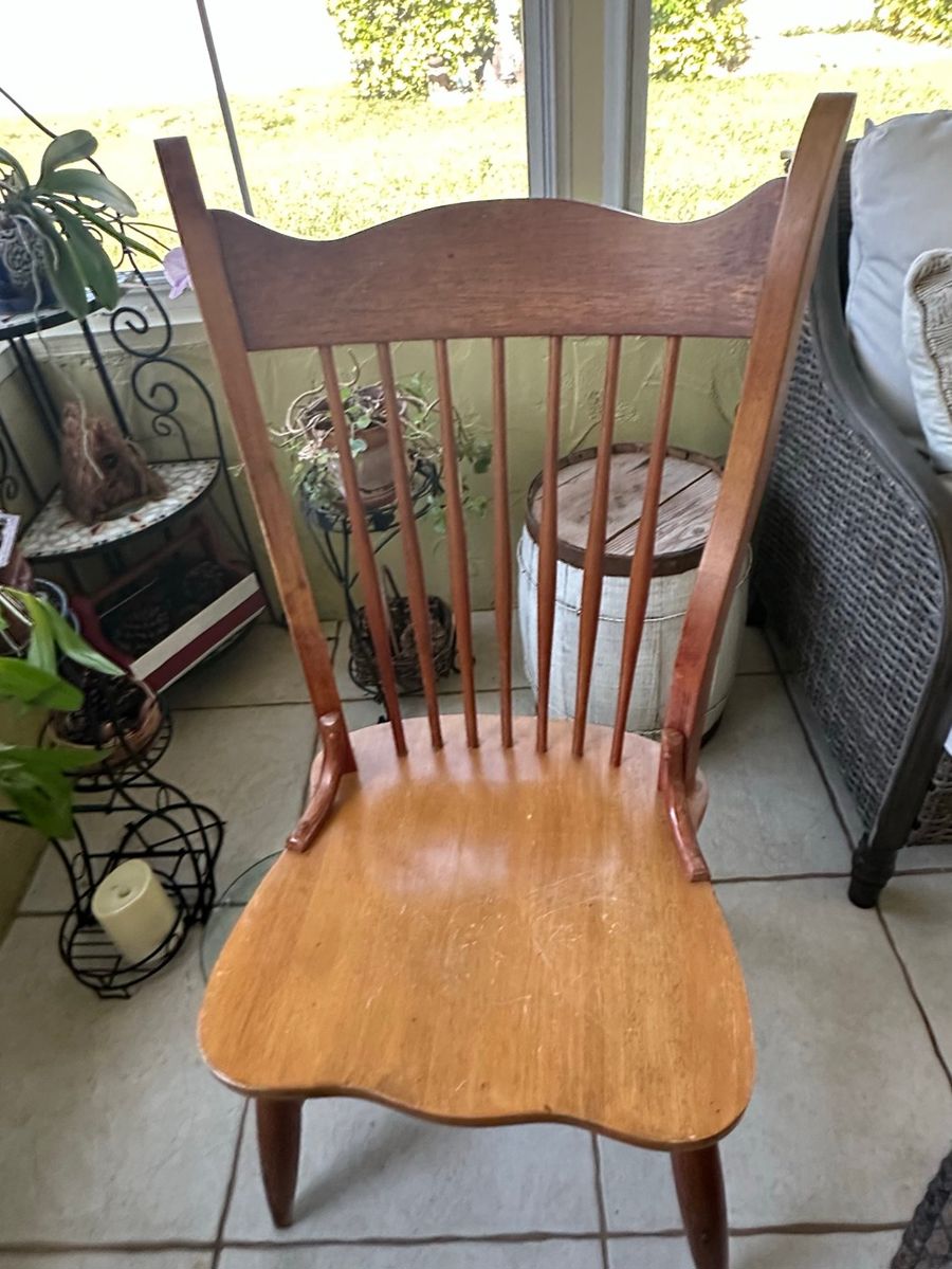 Vintage Wooden Spindle Back Dining Chair