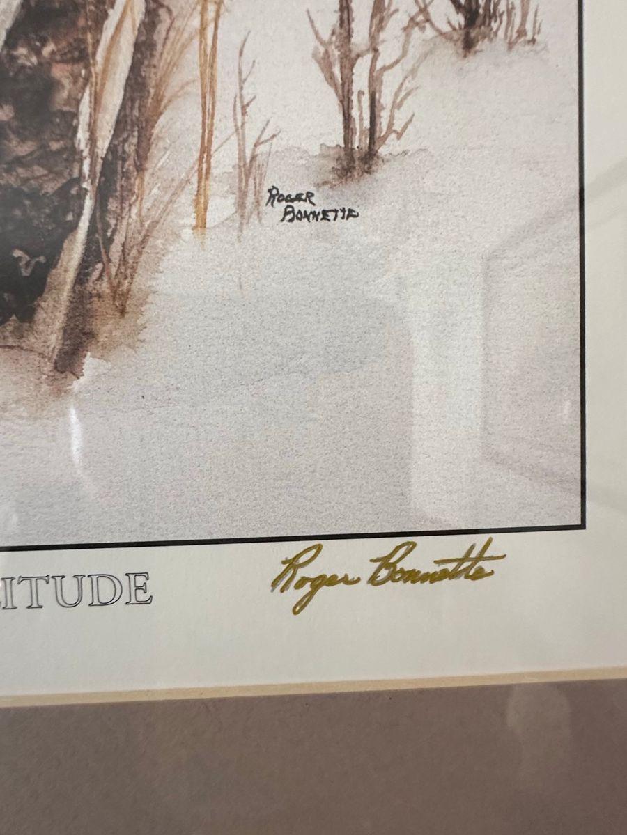 Roger Bonnette "Solitude" Winter Forest Watercolor Print