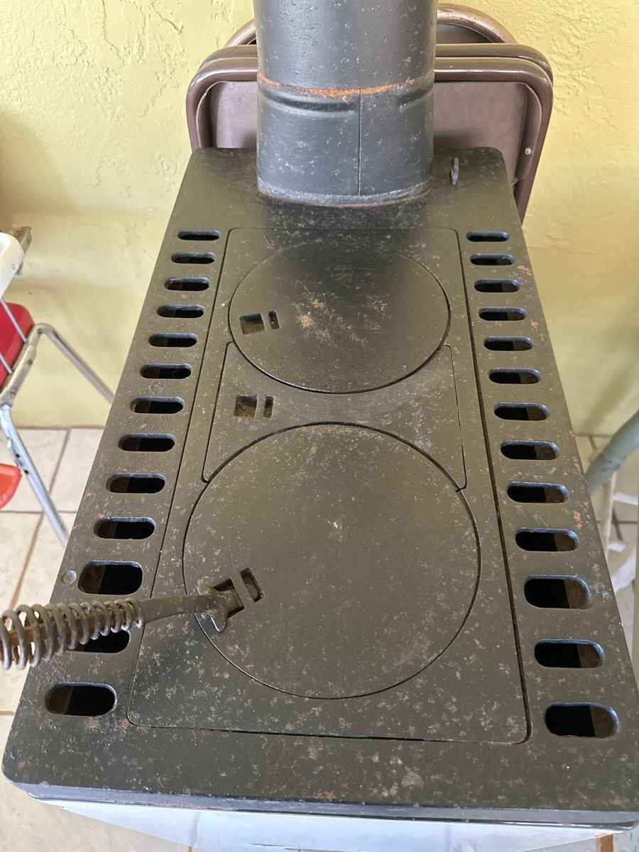Vintage Cast Iron Wood Burning Cook Stove Top