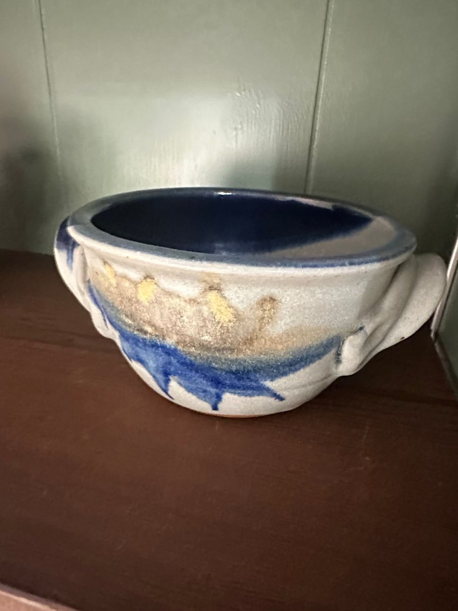 Handcrafted Stoneware Bowl with Abstract Glaze