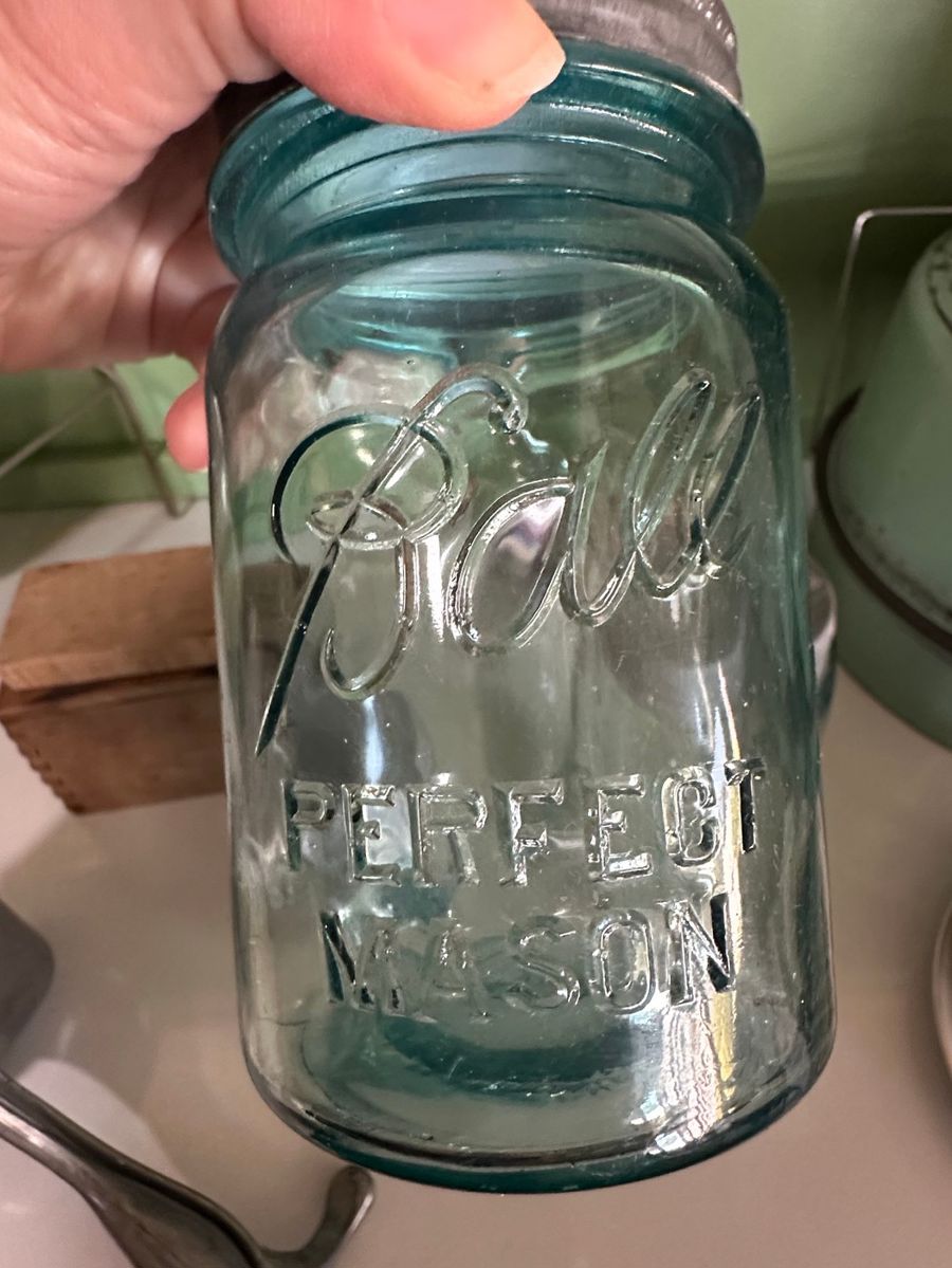 Ball Perfect Mason Jar Aqua Blue Glass