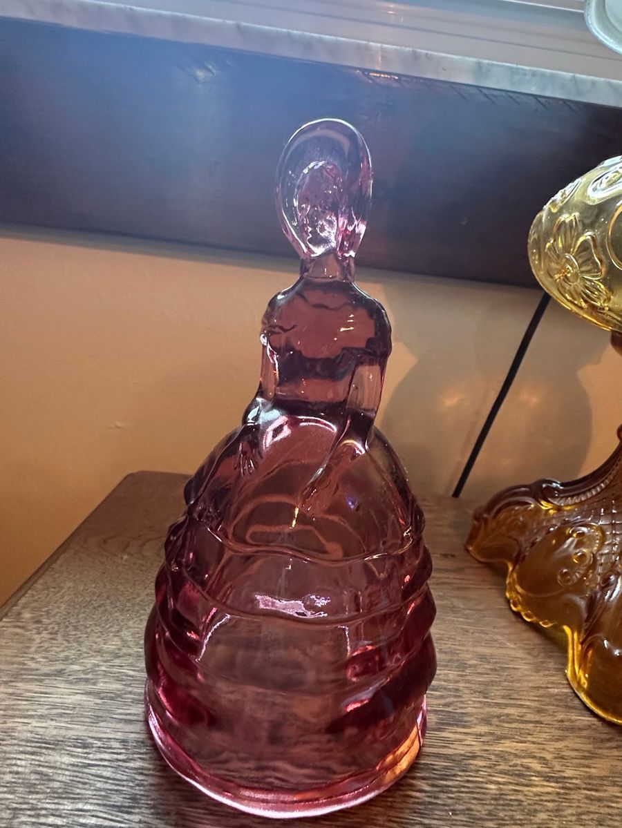 Amethyst Glass Lady Figurine Creamer