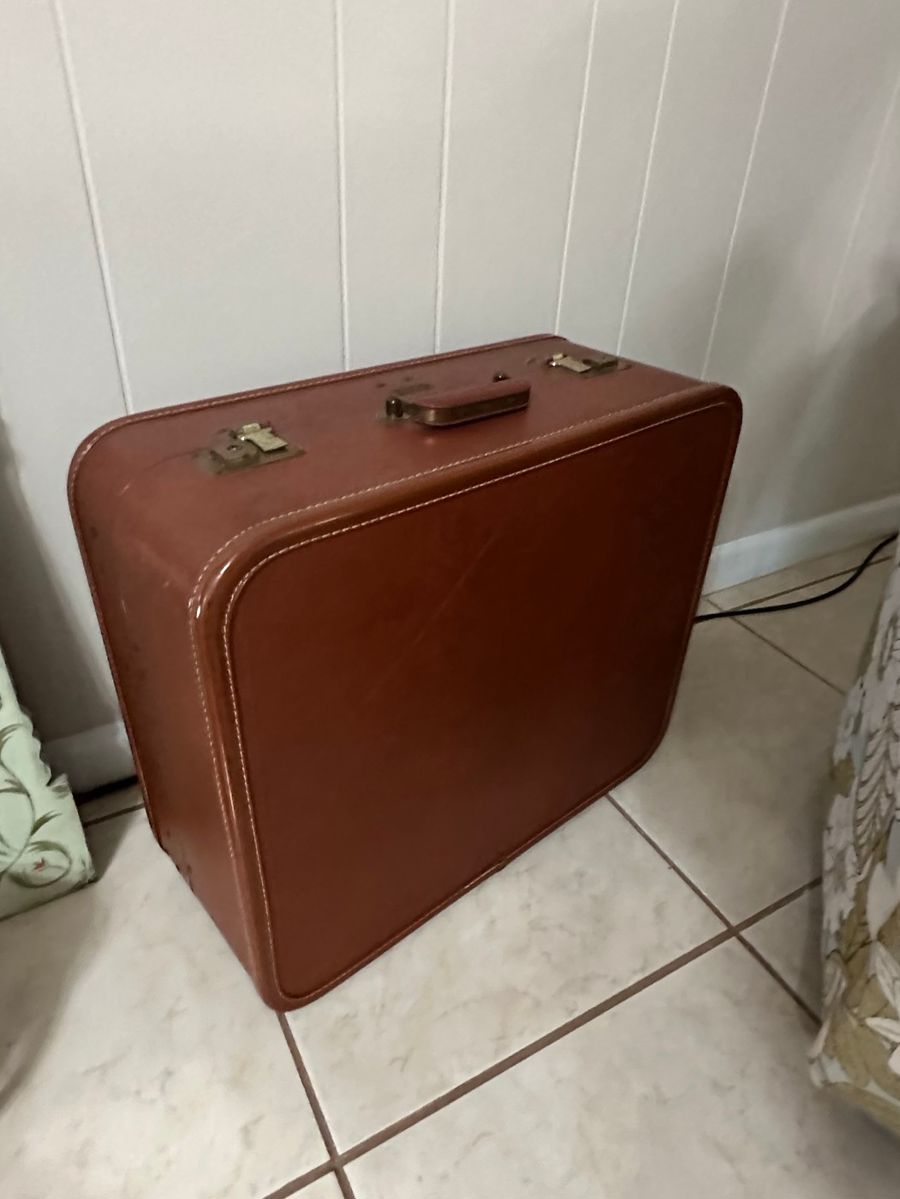 Vintage Faux Leather Train Case