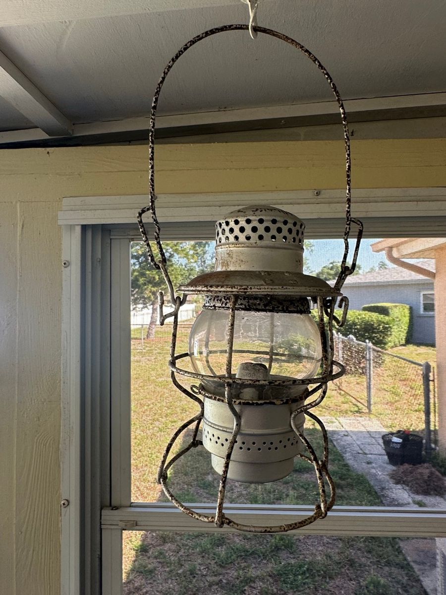 Vintage Kerosene Lantern with Glass Globe