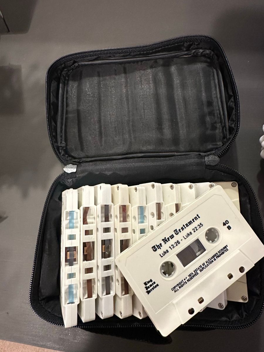 Alexander Scourby King James Version New Testament Cassette Collection in Storage Case
