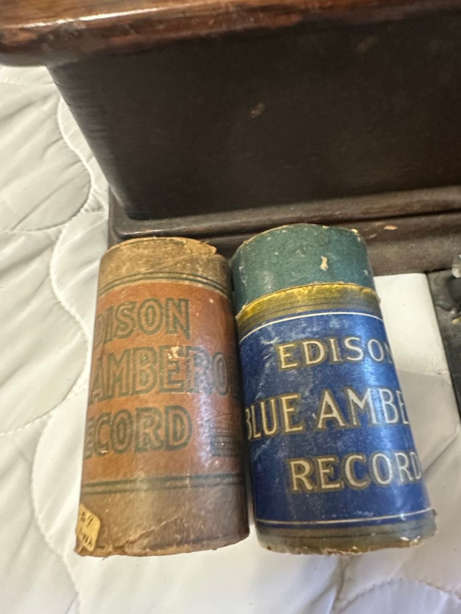 Edison Amber Record Cylinders (Set of 2)