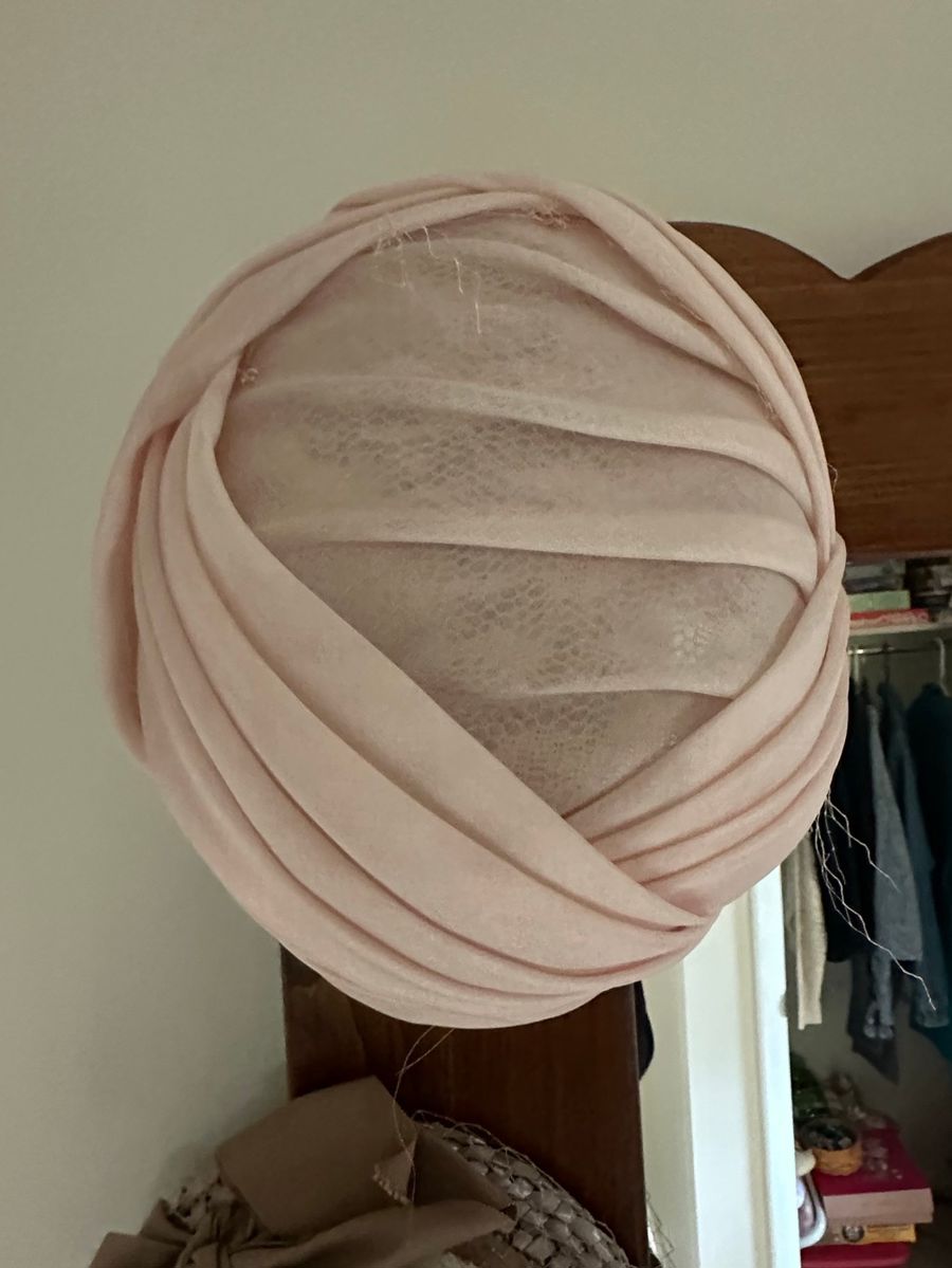 Vintage Pink Draped Hat