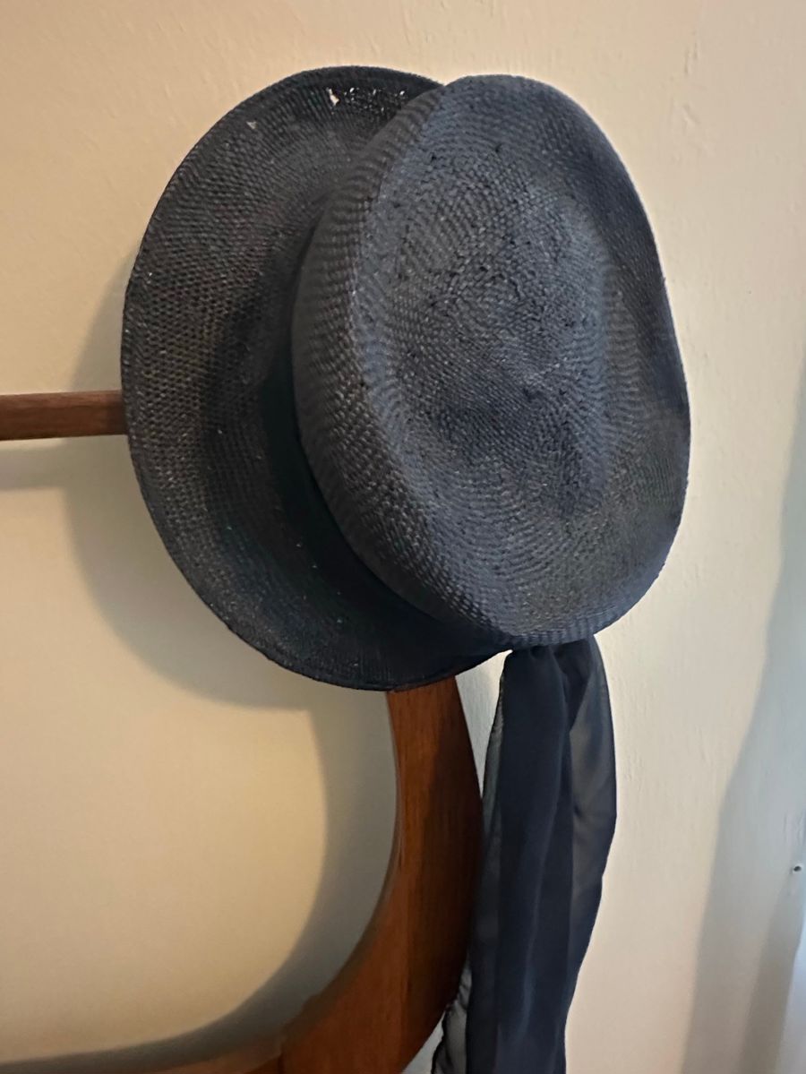 Women's Straw Hat with Scarf