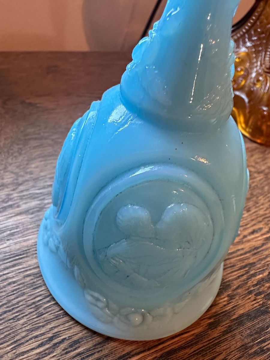 Unknown Maker Sky Blue Pressed Glass Bell