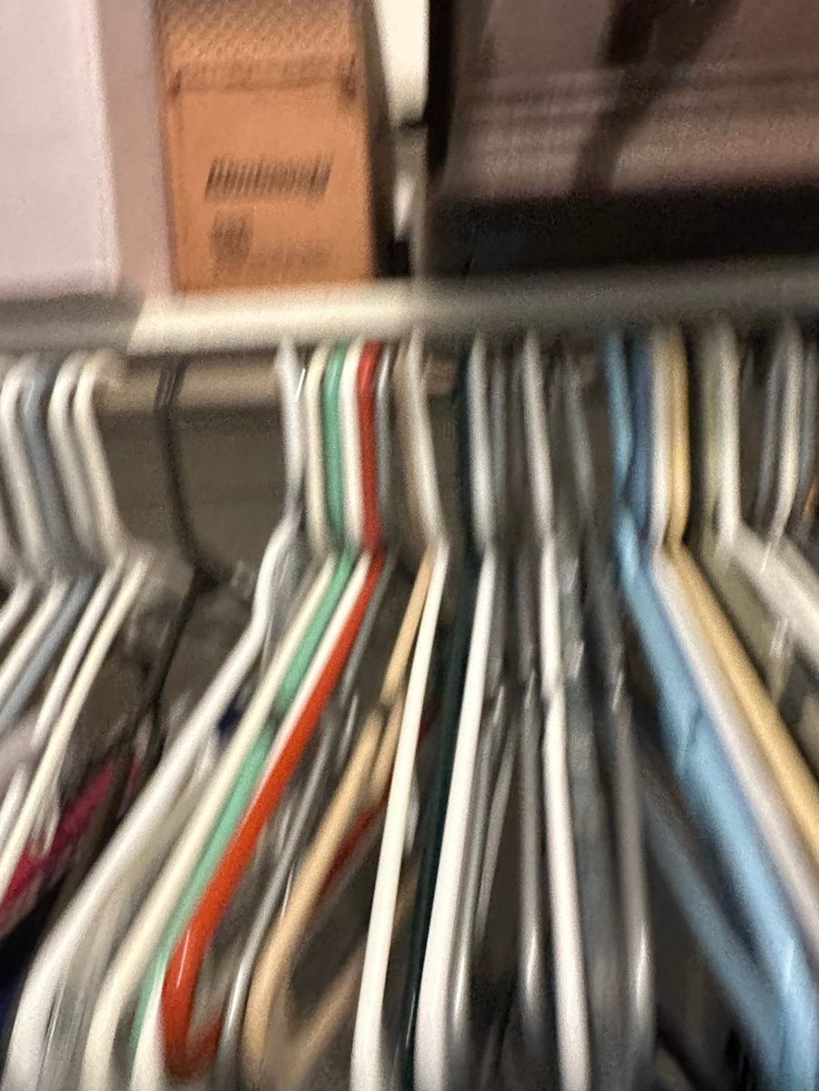 Closet Assortment with Garment Boxes and Hangers