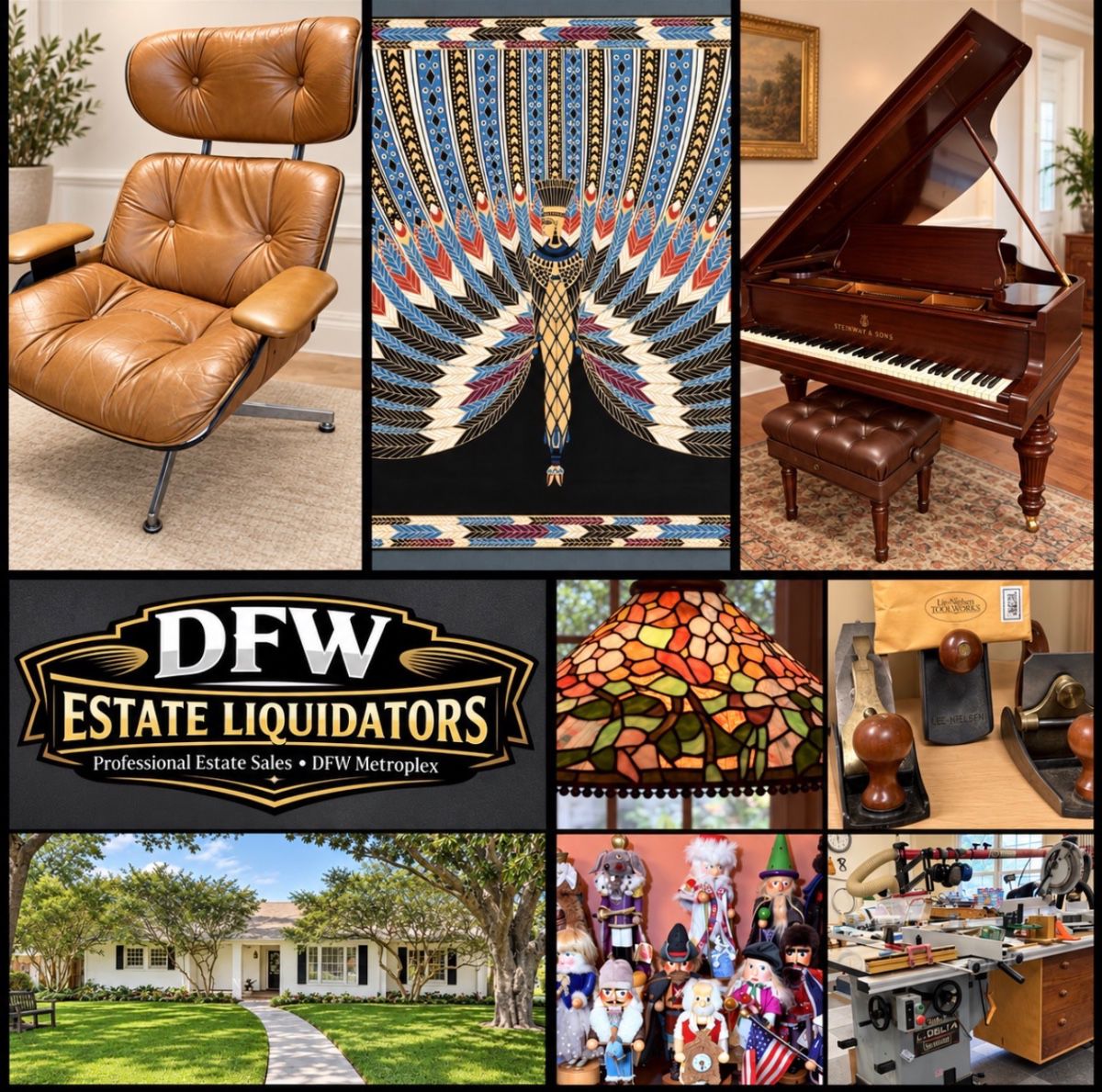 ~Incredible Preston Hollow Estate Sale! Steinway Piano, Fine Art, Jet Woodworking, Collectibles..