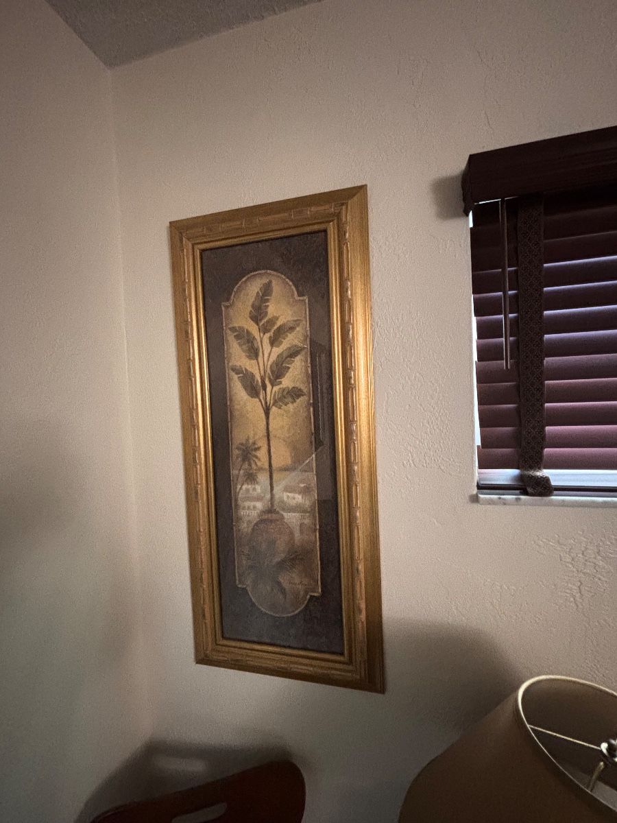 Vintage Tropical Palm Tree Framed Wall Art