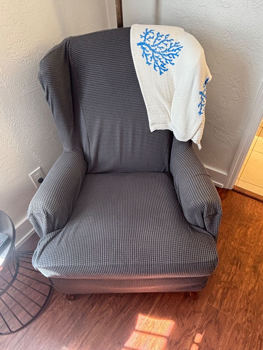 Wingback Chair with Textile and Cover