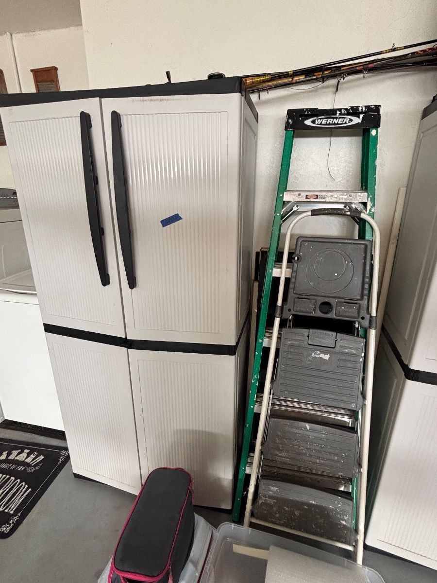 Storage Cabinet & Werner Stepladder Lot