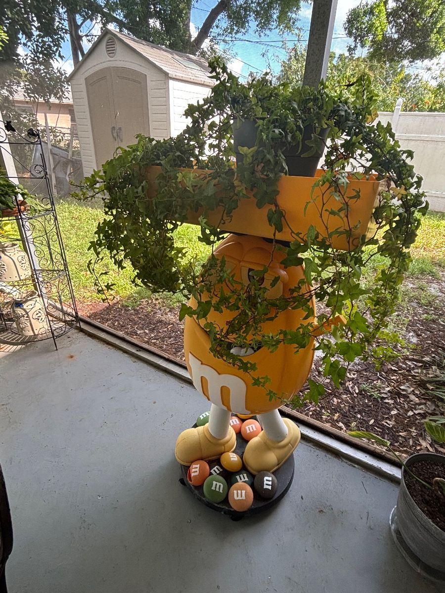 M&M Character Planter with Candies Base and Plastic Garden Shed Lot