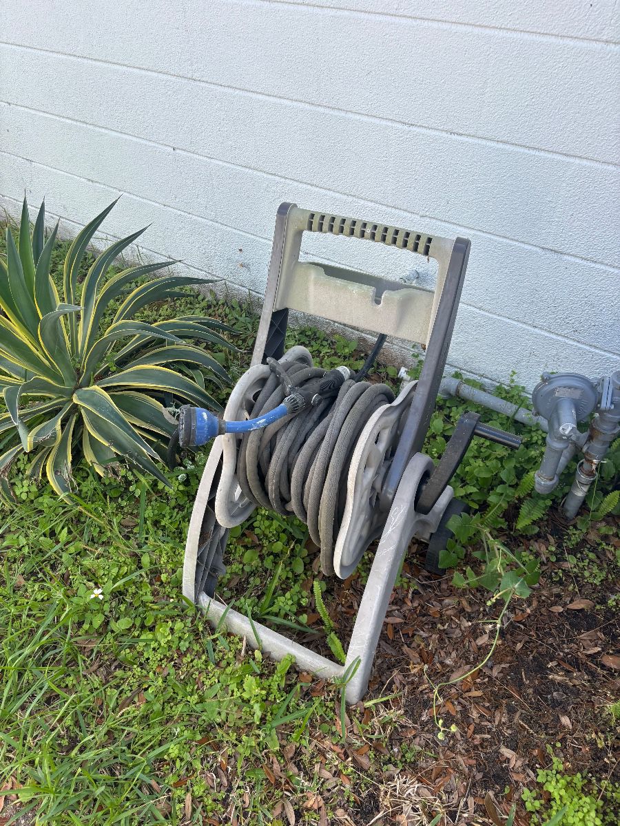 Heavy-Duty Garden Hose Reel Cart with Hose