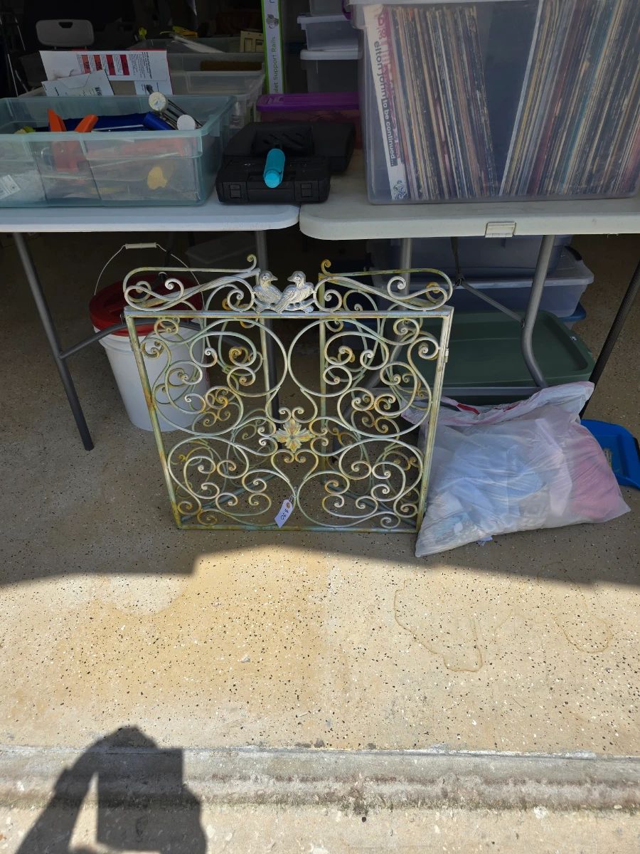 Ornate Metal Garden Gate with Birds