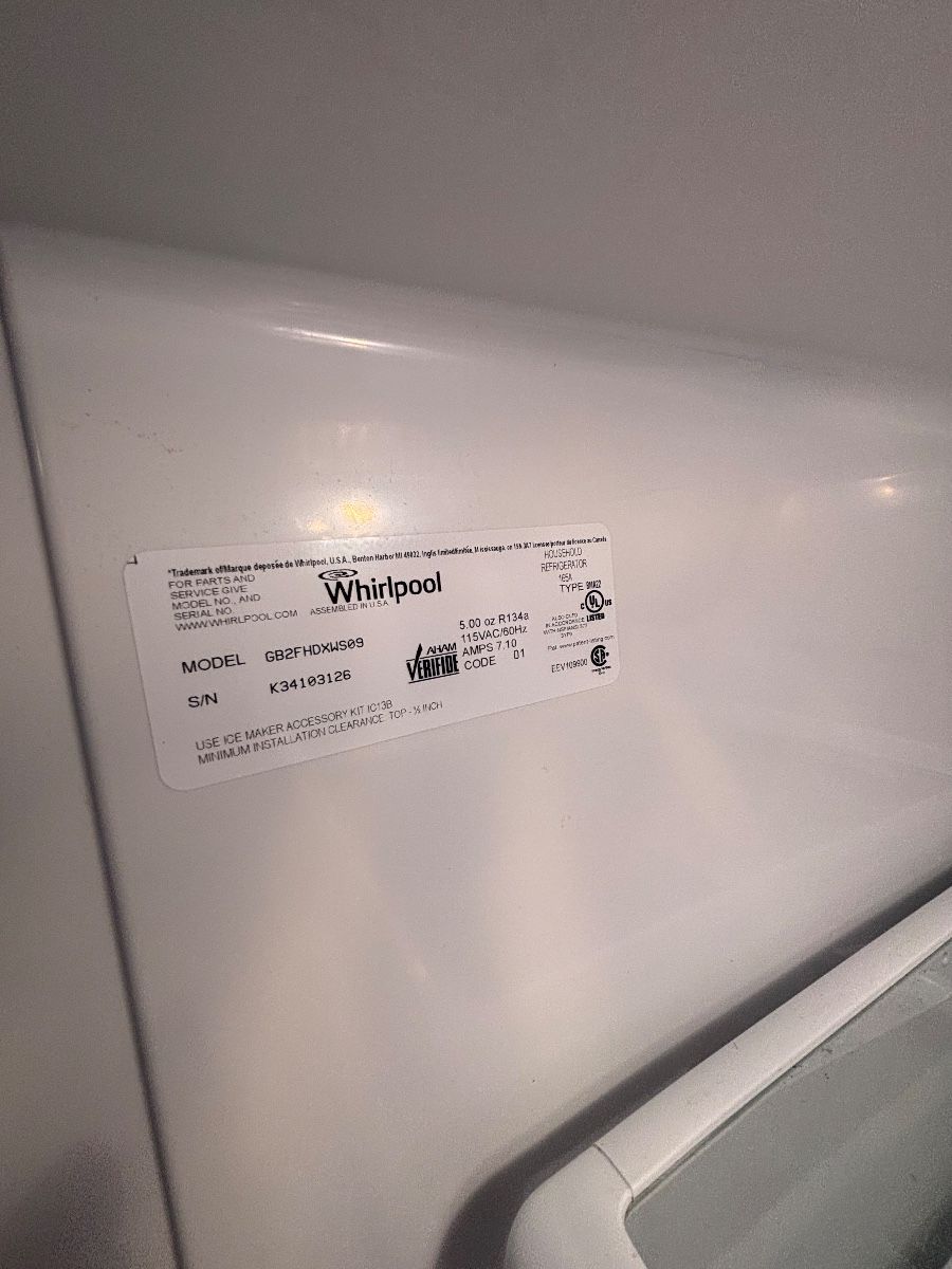 Whirlpool GB2FHDXWS09 Household Refrigerator