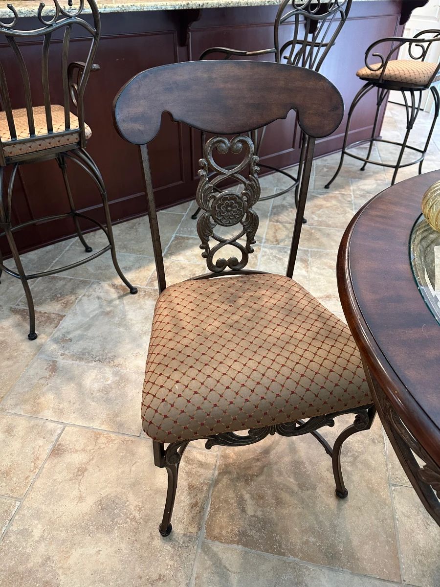 Ornate Wrought Iron Dining Chair