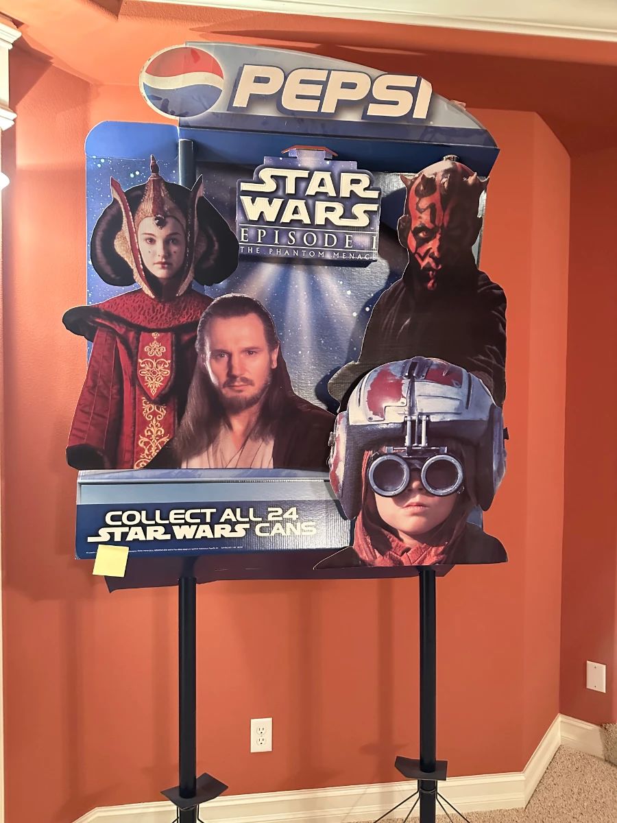 Pepsi Star Wars Episode I: The Phantom Menace Promotional Cardboard Standee with Character Cutouts